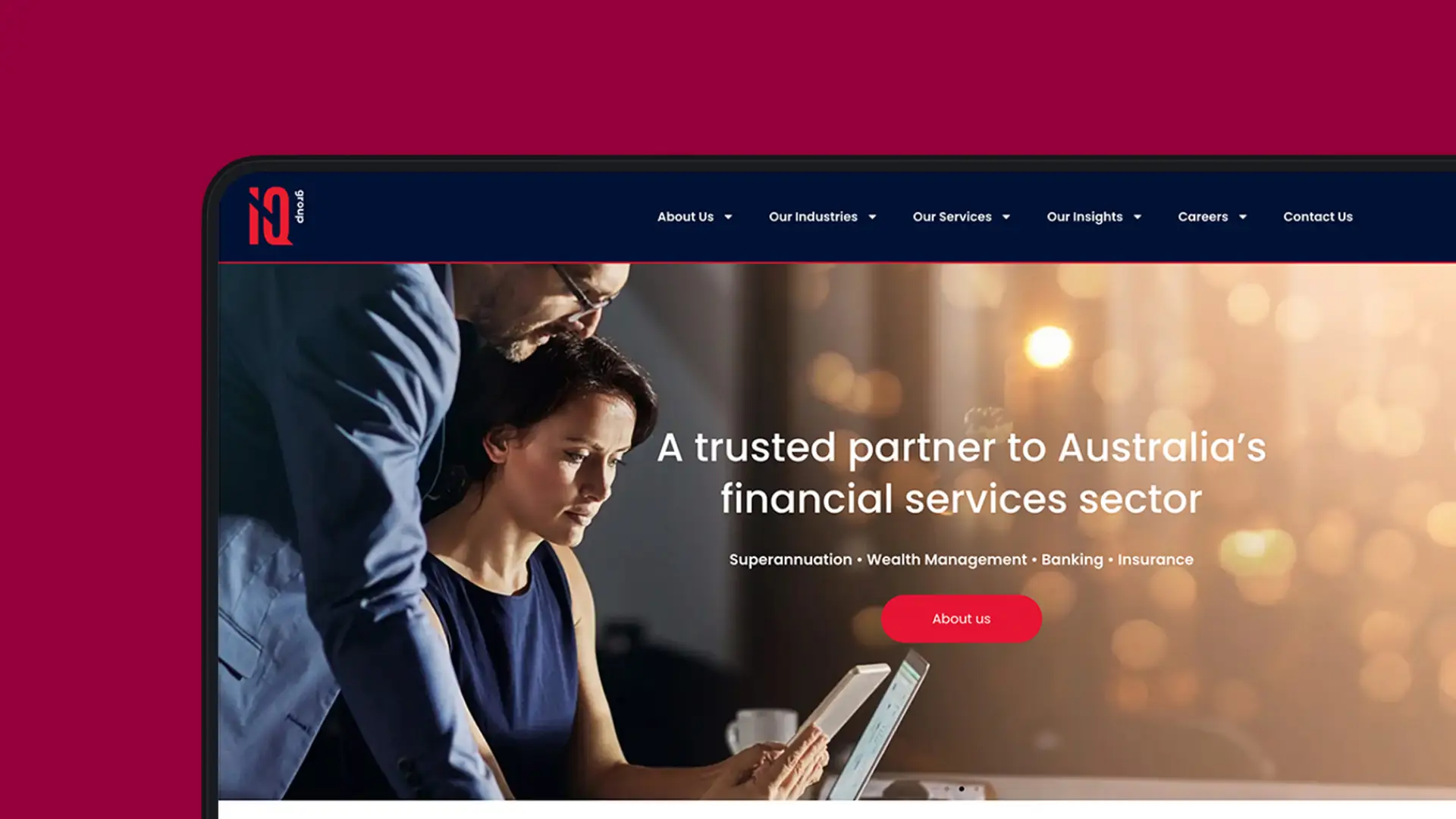 IQ Group website redesign by The Animals – homepage of the rebuilt iqgroup.com.au