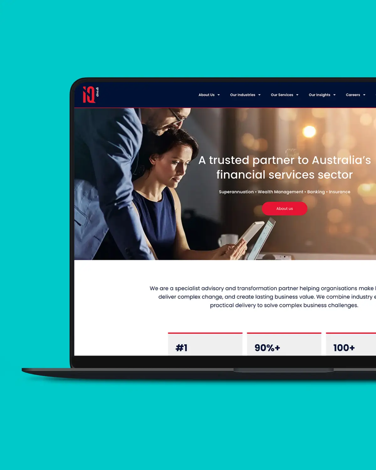 IQ Group website redesign by The Animals – homepage of the rebuilt iqgroup.com.au