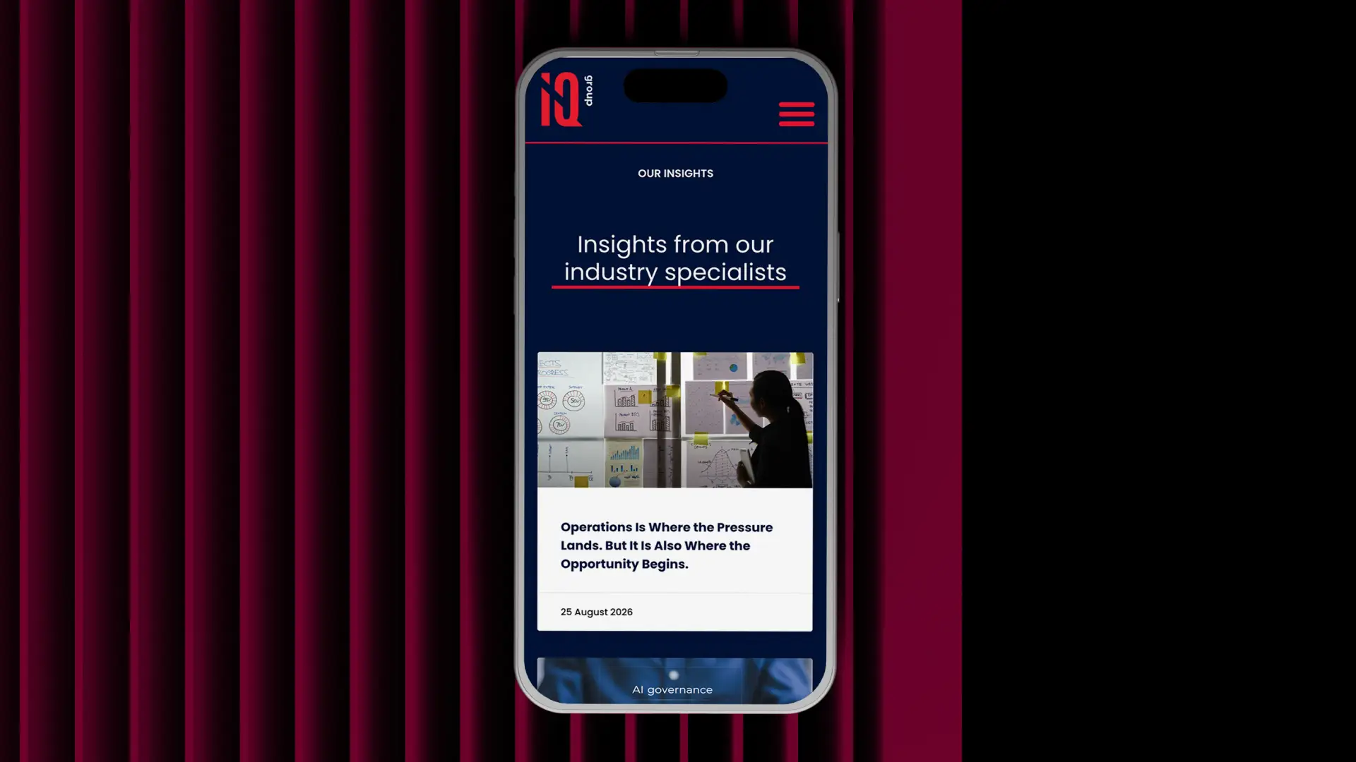 IQ Group website – modular design system across desktop and mobile